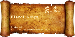 Ritzel Kinga névjegykártya